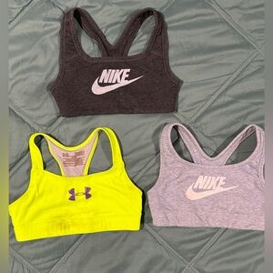 Nike Kids Sports Bras in Black and Gray